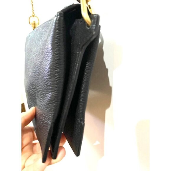 allsaints fletcher xbody bag leather black gold clutch grunge goth clutch $299 - Picture 9 of 16